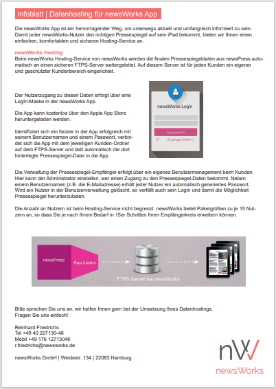 newsWorks App Datenhosting