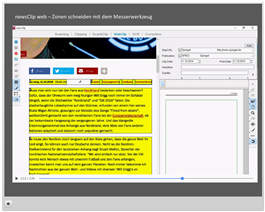 newsClip web | Zonen schneiden